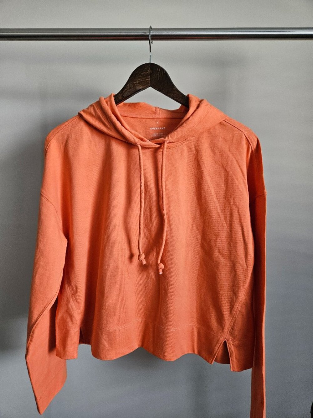 NWOT Everlane retro jersey orange hoodie pullover sweatshirt - XS